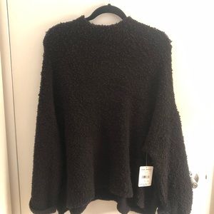 NWT Free People “cuddle up” sweater black size S